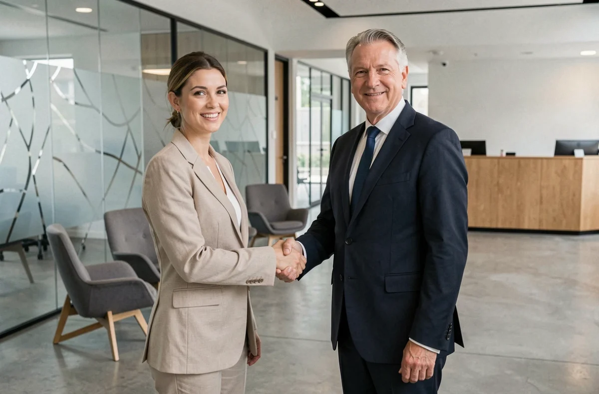 Signature d'un accord de portage salarial entre un consultant indépendant et un représentant d'une société de portage à Reims