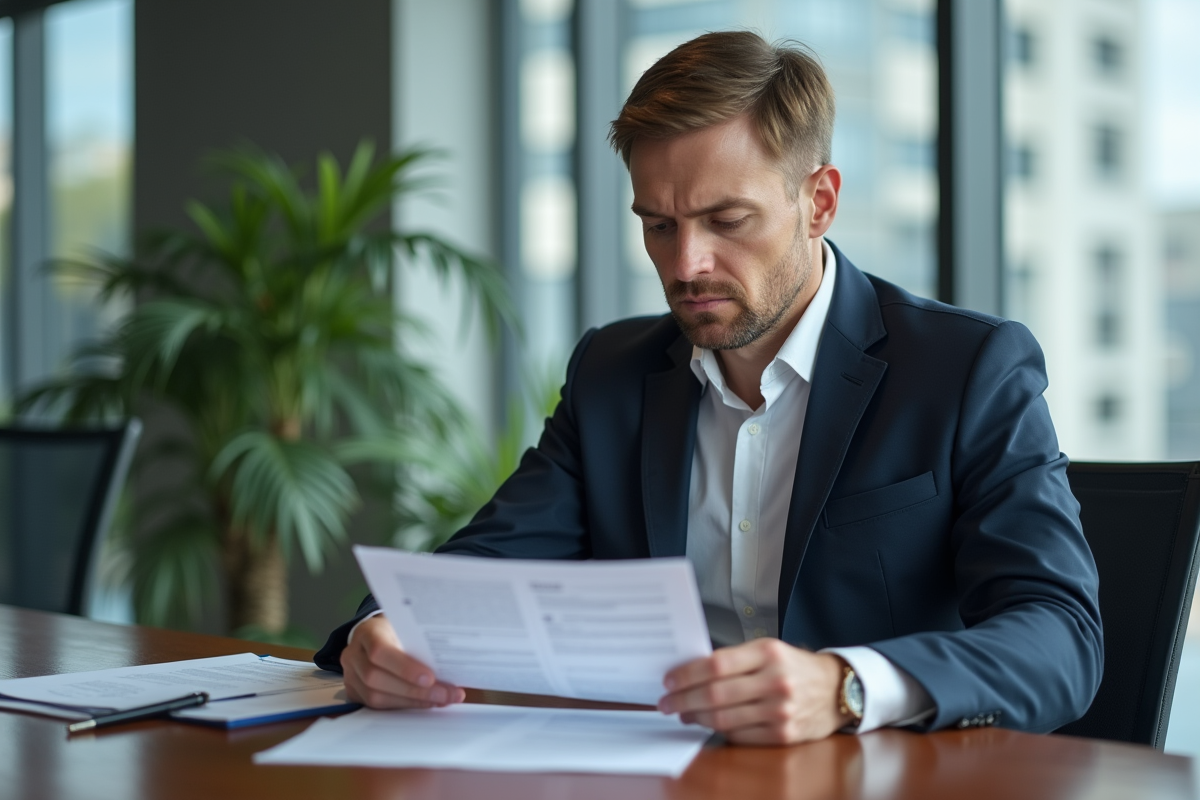 Auditeur homme en réunion dans un bureau moderne