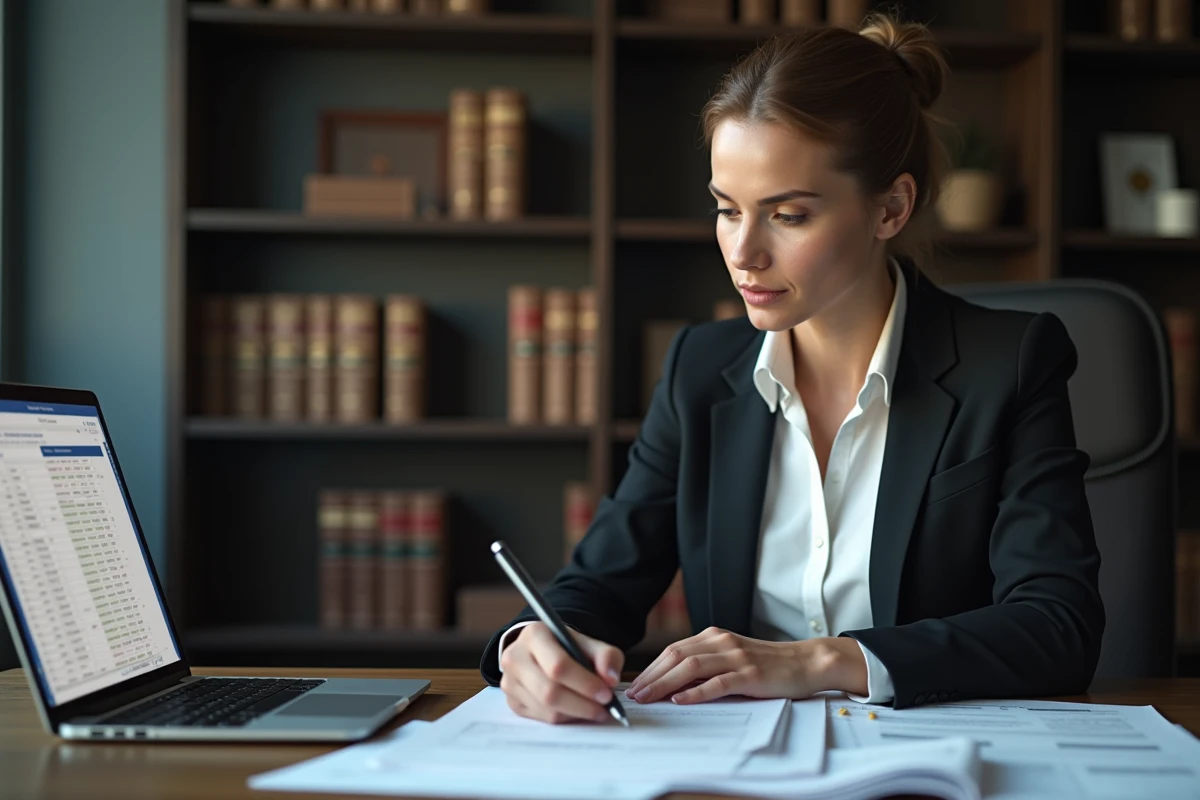 Avocate spécialisée en droit du travail analysant les indemnités de licenciement pour faute grave sur des documents juridiques