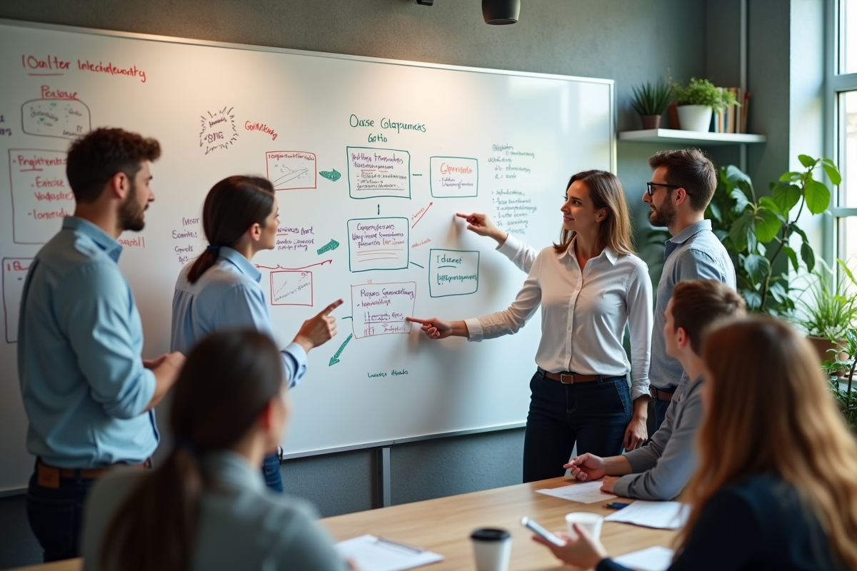Groupe de jeunes professionnels en réunion d