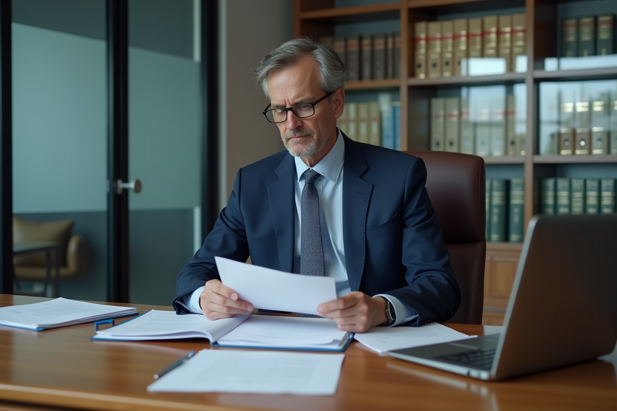 Homme d'affaires en costume dans un bureau moderne